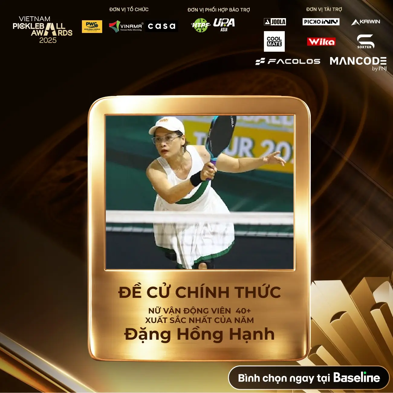 nữ vận động vi&ecirc;n pickleball 40+