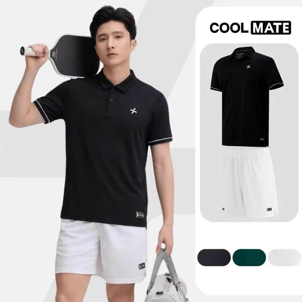 Set đồ bộ thể thao nam Pickleball Exdry Áo polo và Quần shorts thấm hút, nhanh khô Coolmate