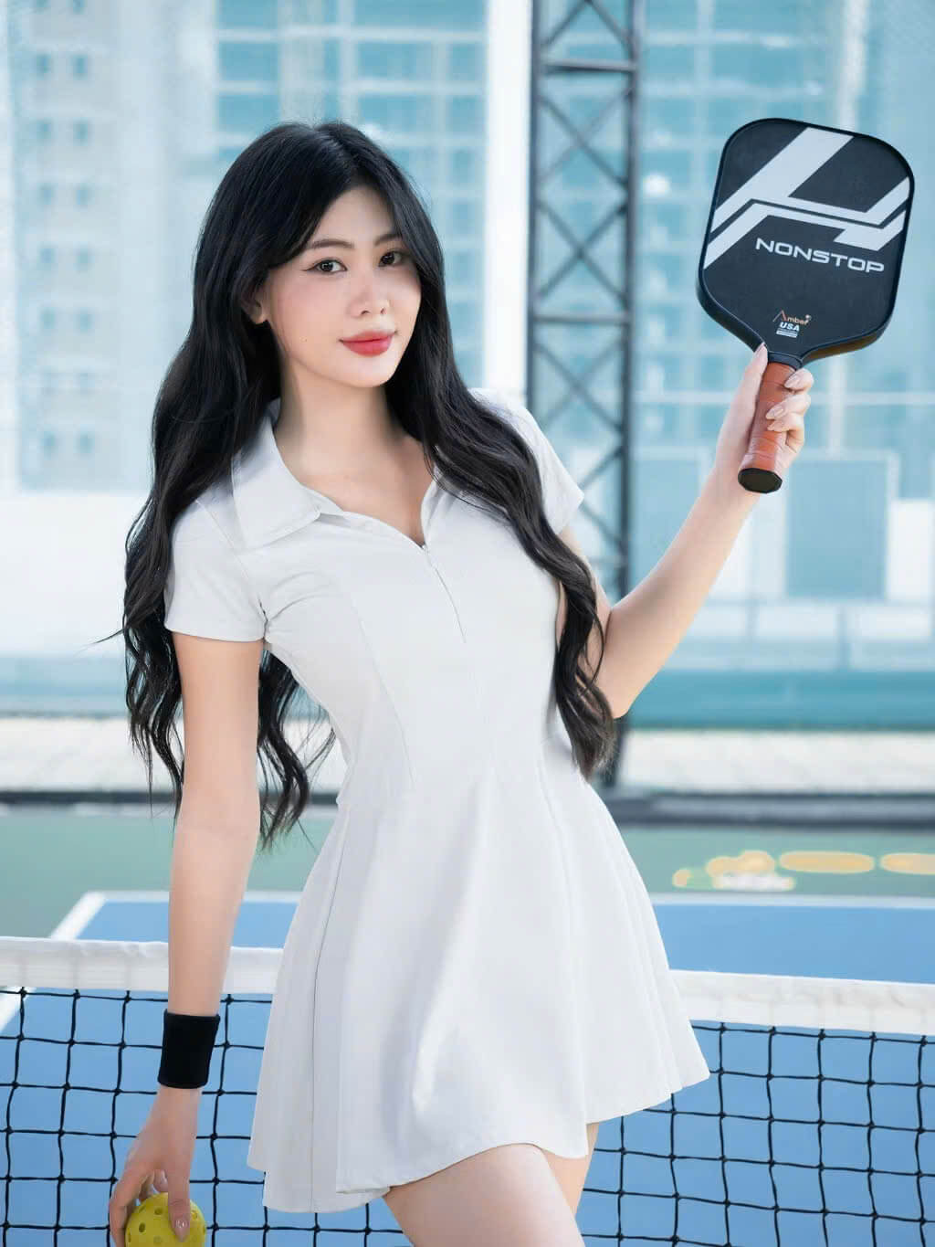 VÁY THỂ THAO NỮ CỔ POLO DÁNG XÒE