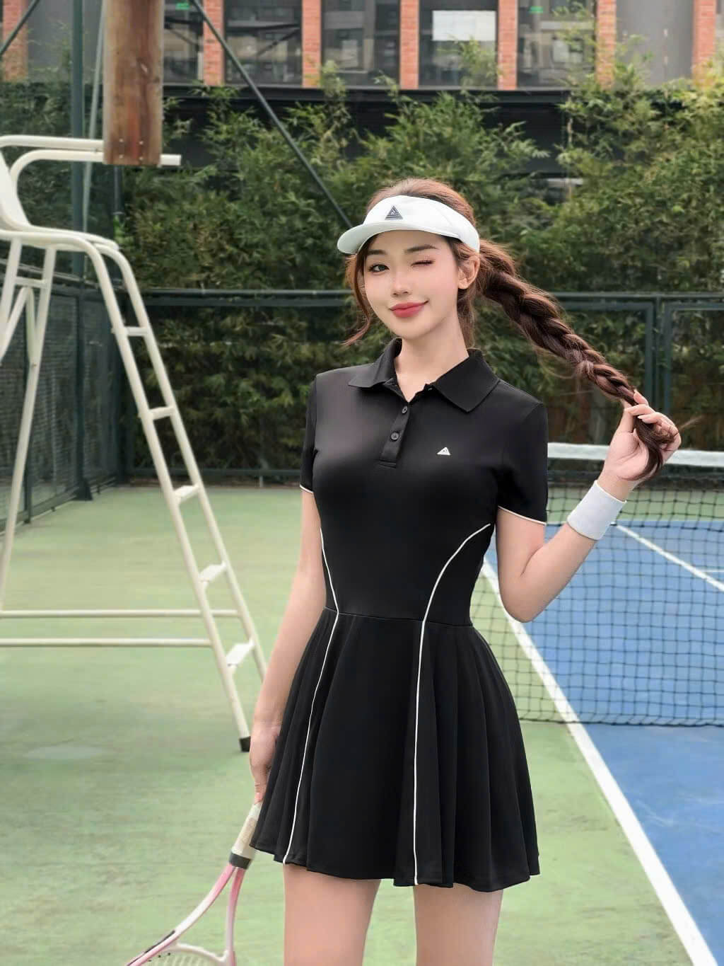 VÁY THỂ THAO NỮ PICKLEBALL CỔ POLO DÁNG XÒE NĂNG ĐỘNG